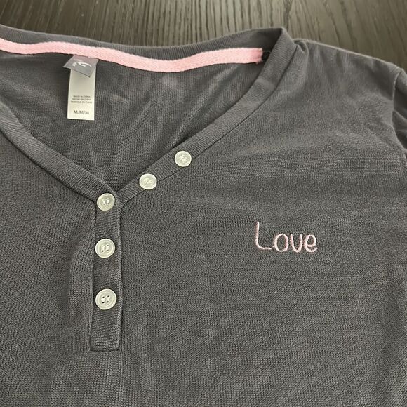 Pj Couture Gray Long Sleeve Pajama Top - Picture 4 of 9